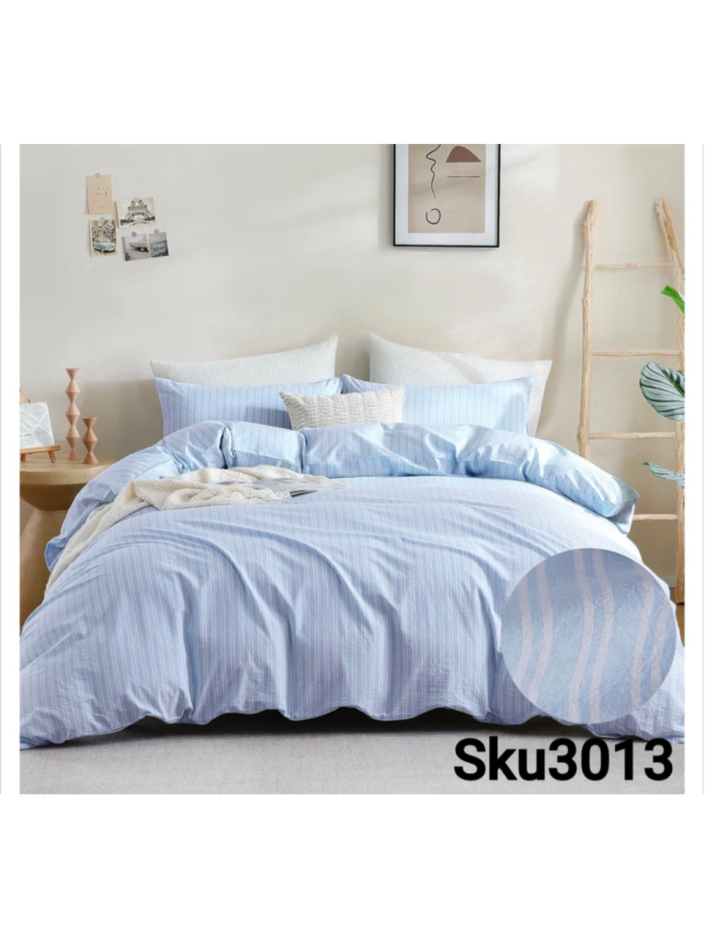 King Striped Duvet Cover 100% Washed Cotton Comforter Cover
104"x90"